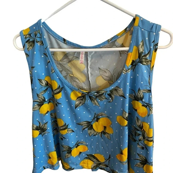 Sweet  blue , lemon print pajama short set - Picture 3 of 8